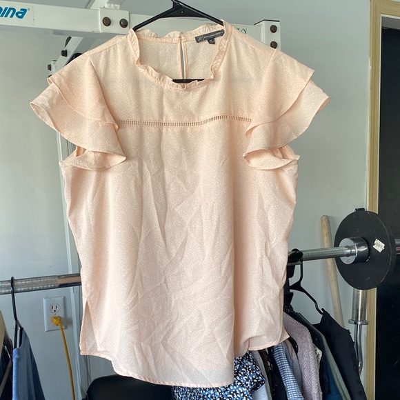 Adrianna Papell Tops - Adrianna Papell Blush Ruffle Sleeve Blouse